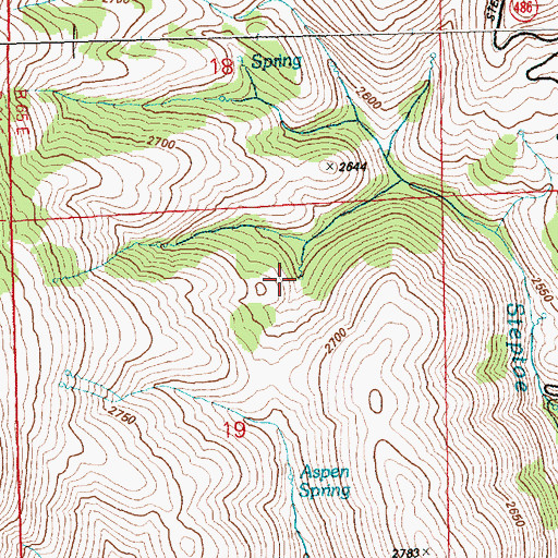 Topographic Map of Aspen Spring, NV