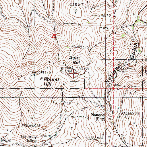 Topographic Map of Auto Hill, NV