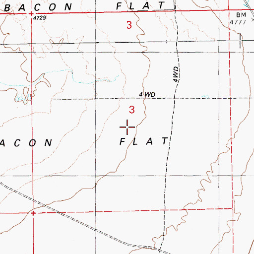 Topographic Map of Bacon Flat, NV