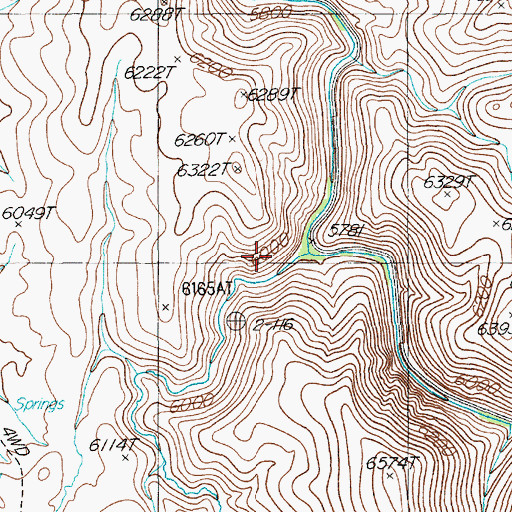 Topographic Map of Badger Creek, NV