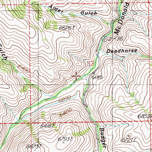 Topographic Map of Badger Creek, NV