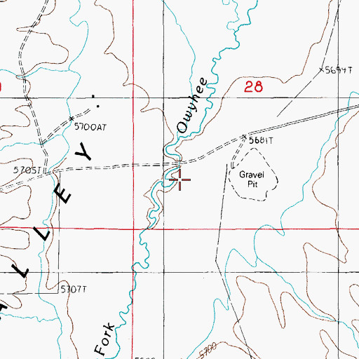 Topographic Map of Badger Creek, NV