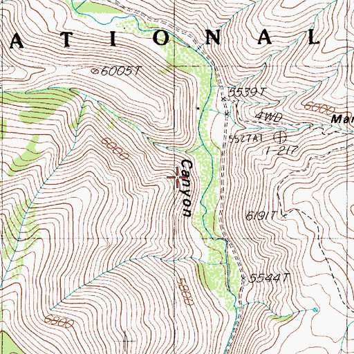 Topographic Map of Badger Creek, NV