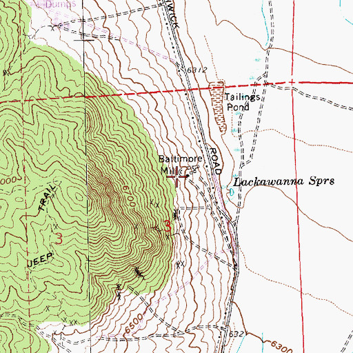 Topographic Map of Baltimore Mill, NV