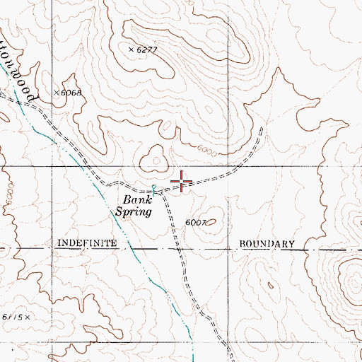 Topographic Map of Bank Spring, NV
