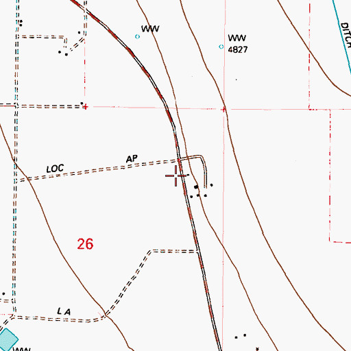 Topographic Map of Bar Double 9 Ranch, NV