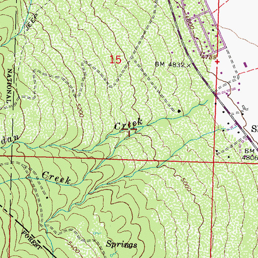 Topographic Map of Barber Creek, NV