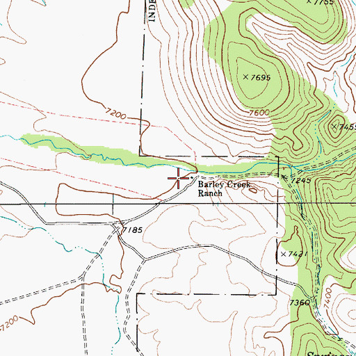 Topographic Map of Barley Creek Ranch, NV