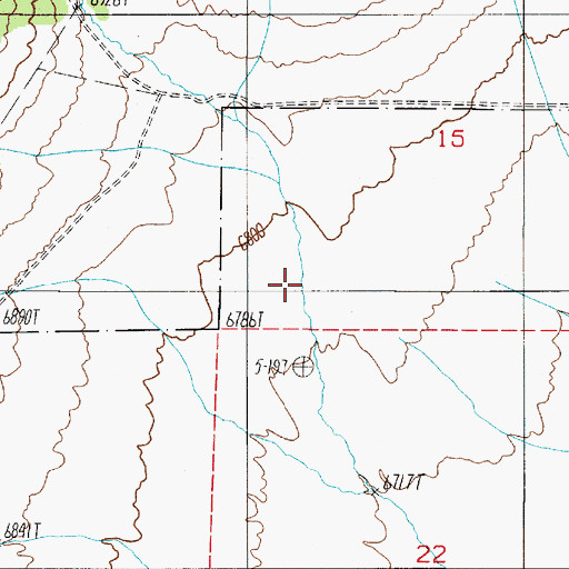 Topographic Map of Barrett Canyon, NV