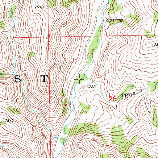 Topographic Map of Basin Creek, NV