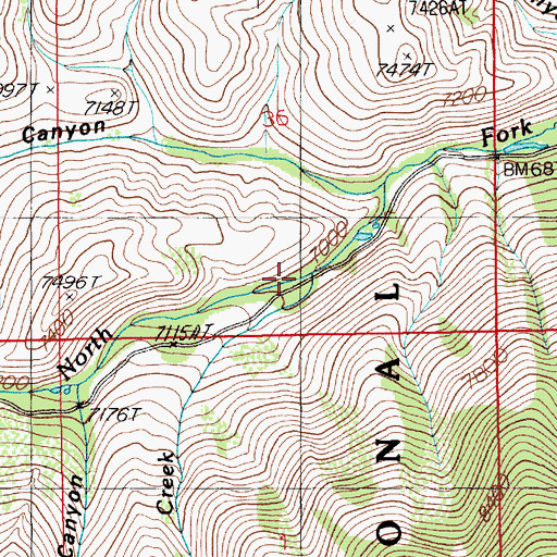 Topographic Map of Beadles Creek, NV
