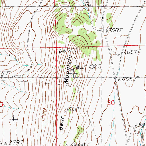 Topographic Map of Bear Mountain, NV