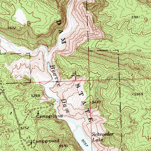 Topographic Map of Beaver Dam State Park, NV