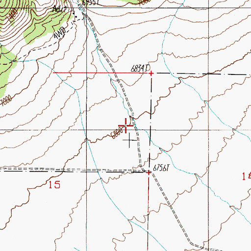 Topographic Map of Becker Canyon, NV