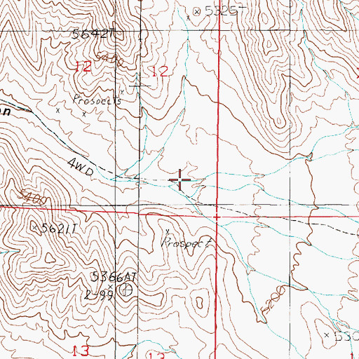 Topographic Map of Bell Canyon, NV