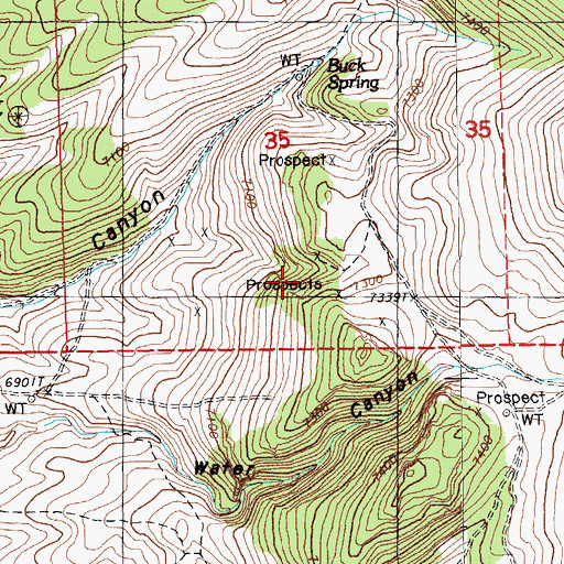 Topographic Map of Bellview Mine, NV
