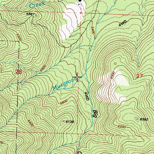 Topographic Map of Big Canyon, NV
