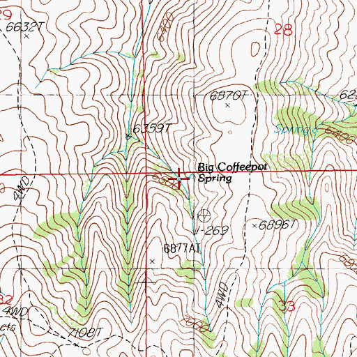 Topographic Map of Big Coffeepot Spring, NV