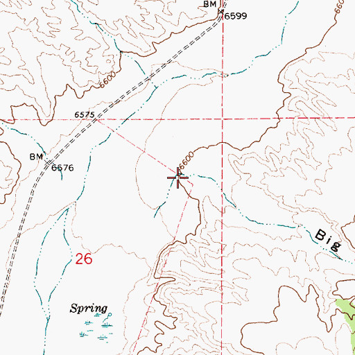 Topographic Map of Big Cow Canyon, NV