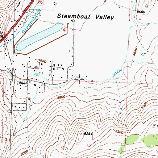 Topographic Map of Big Ditch, NV