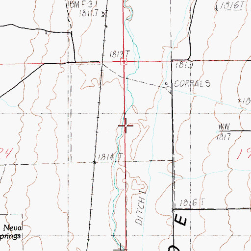 Topographic Map of Big Indian Creek, NV