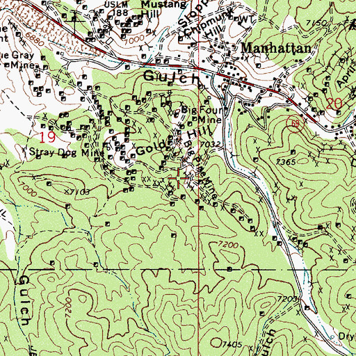 Topographic Map of Big Pine Mine, NV