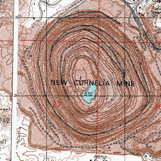 Topographic Map of New Cornelia Mine, AZ