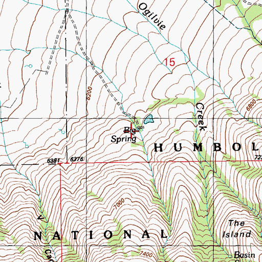 Topographic Map of Big Spring, NV