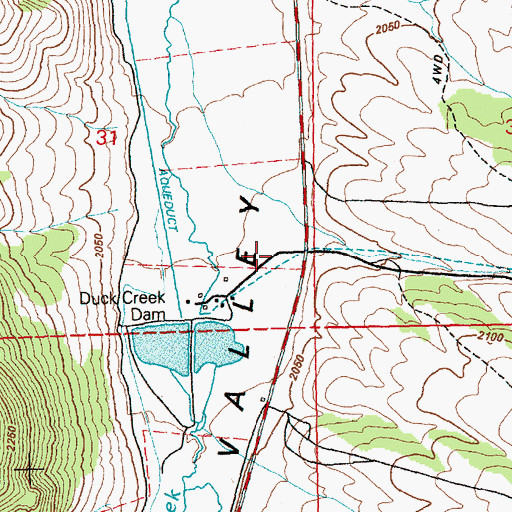 Topographic Map of Bird Creek, NV