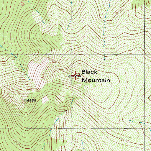 Topographic Map of Black Mountain, NV