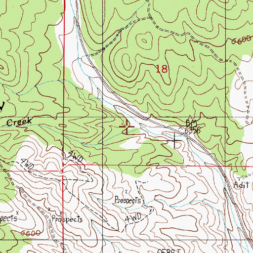 Topographic Map of Blackbird Creek, NV
