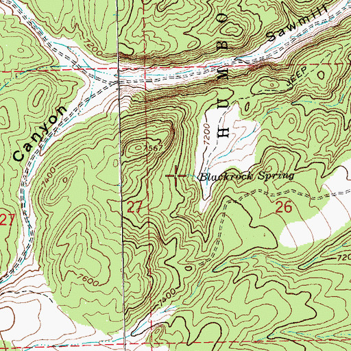 Topographic Map of Blackrock Spring, NV