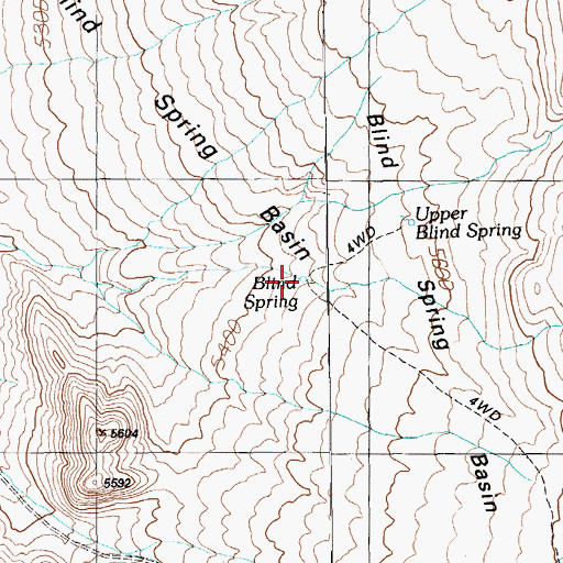 Topographic Map of Blind Spring, NV