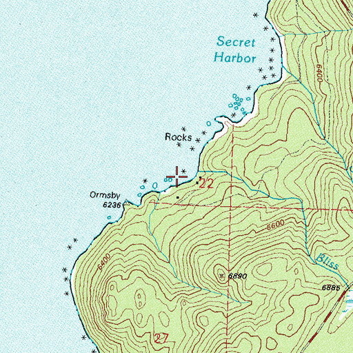 Topographic Map of Bliss Creek, NV
