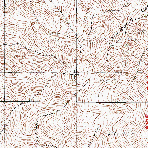 Topographic Map of Bloody Run Hills, NV
