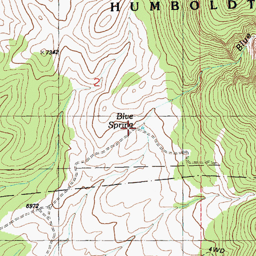 Topographic Map of Blue Spring, NV