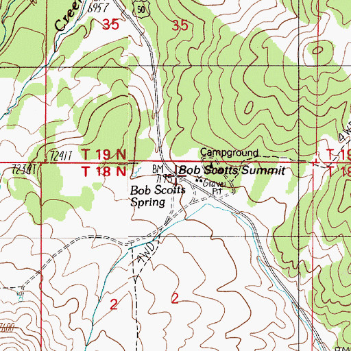 Topographic Map of Bob Scotts Summit, NV