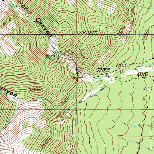 Topographic Map of Bonita Canyon, NV