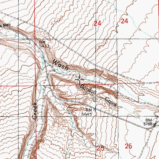 Topographic Map of Bordoli Creek, NV