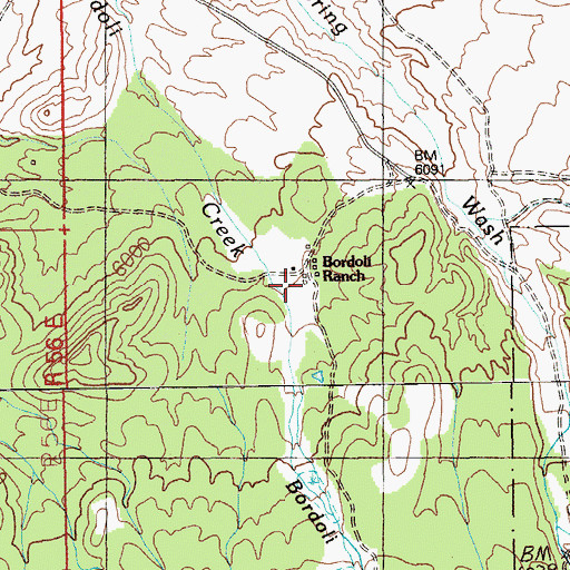 Topographic Map of Bordoli Ranch, NV