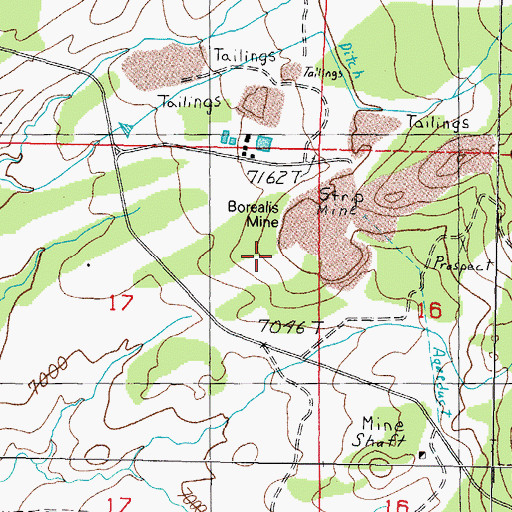 Topographic Map of Borealis Mine, NV