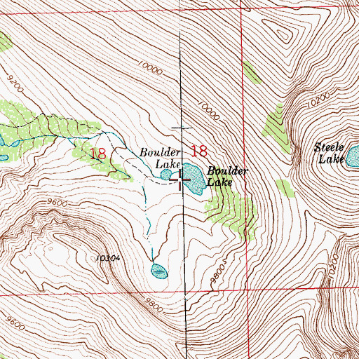 Topographic Map of Boulder Lake, NV