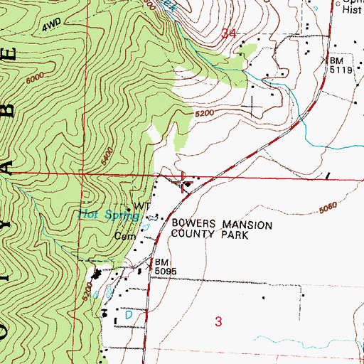 Topographic Map of Bowers Fire Control Station, NV