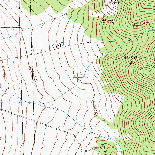 Topographic Map of Box Canyon, NV