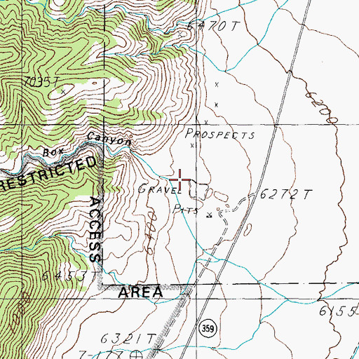 Topographic Map of Box Canyon, NV