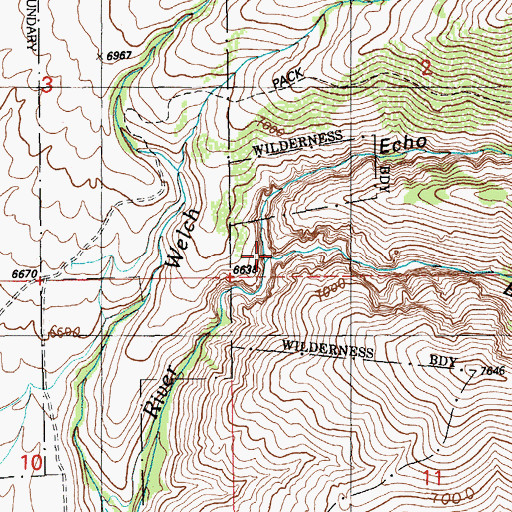 Topographic Map of Box Canyon, NV