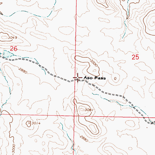 Topographic Map of Aso Pass, AZ