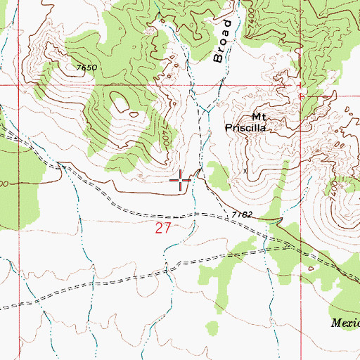 Topographic Map of Broad Canyon, NV