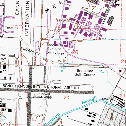 Topographic Map of Brookside Municipal Golf Course, NV