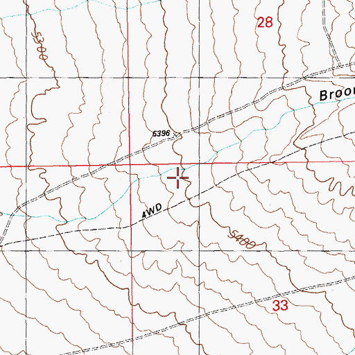 Topographic Map of Broom Canyon, NV